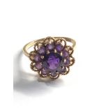 9ct gold amethyst ring weight 3.9g