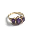 9ct gold amethyst ring weight 3g