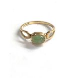 9ct gold green stone set ring weight 1.7g
