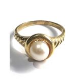 14ct gold vintage pearl ring (4.7g)