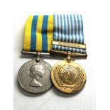 ER11 Korea medal pair to 22414763 pte k.e.robbins royal norfolk reg