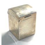 Antique silver card box measures approx 5 cm tall 3.7cm wide London silver hallmarks