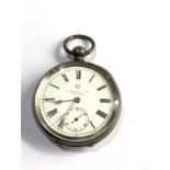 Antique open face silver pocket watch watch is ticking but no warranty given