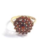 9ct gold garnet ring weight 2.8g