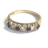 9ct gold sapphire set ring weight 2g