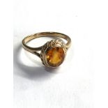 9ct gold citrine ring weight 3.3g