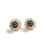 9ct gold sapphire earrings weight 3g