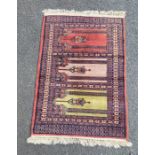 Vintage prayer rug, approximate measurements: Length 40 inches, Width 25 inches