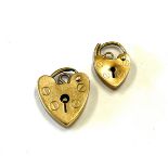 2, 9ct gold padlocks, approximate weight 2.4g