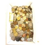 Selection of assorted coins includes euros etc