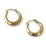 9ct gold hoop earrings, approximate weight 1g