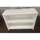 White 2 Shelf bookcase, approximate measurements: Height 29 inches, 40 inches Length, Depth 13