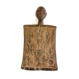 Vintage unusual African tribal board, approximate measurements: Height 12.5, Width 7 inches