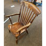 Vintage Windsor chair, legs have been cut down, approximate overall height 34 inches, seat height 14