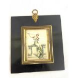 Antique framed painting on silk measures approx 5.5" tall frame on back says "WLCD coventry 1890"