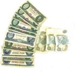 Selection of assorted bank notes