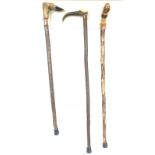 Vintage walking sticks, various handles to include animal hoof etc