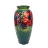 c1947-1953 Moorcroft signed Poppies vase, Walter Moorcroft initial mark with MOORCROFT and MADE IN