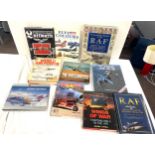 Selection of books to include RAF, flying colours, Luftwaffe, wings of war, strike aces, the