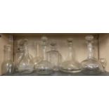 Selection of glass decanters