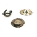 3 Antique Victorian brooches