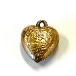 Vintage 9ct gold heart pendant charm