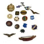 Bag of enamel badges, military, British rail etc