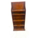 Mahogany narrow bookcase, approximate measurements: Height 41 inches, Width 18 inches, Depth 8