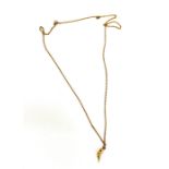 9ct gold pendant and chain, approximate weight: 2.8g