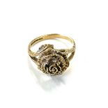 Vintage 9ct gold, flower ring, approximate weight 4.5g