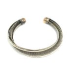 Detailed hallmarked silver ladies cuff bangle, approximate total weight 29.8g
