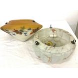 2 Vintage ceiling light shades, both in good condition