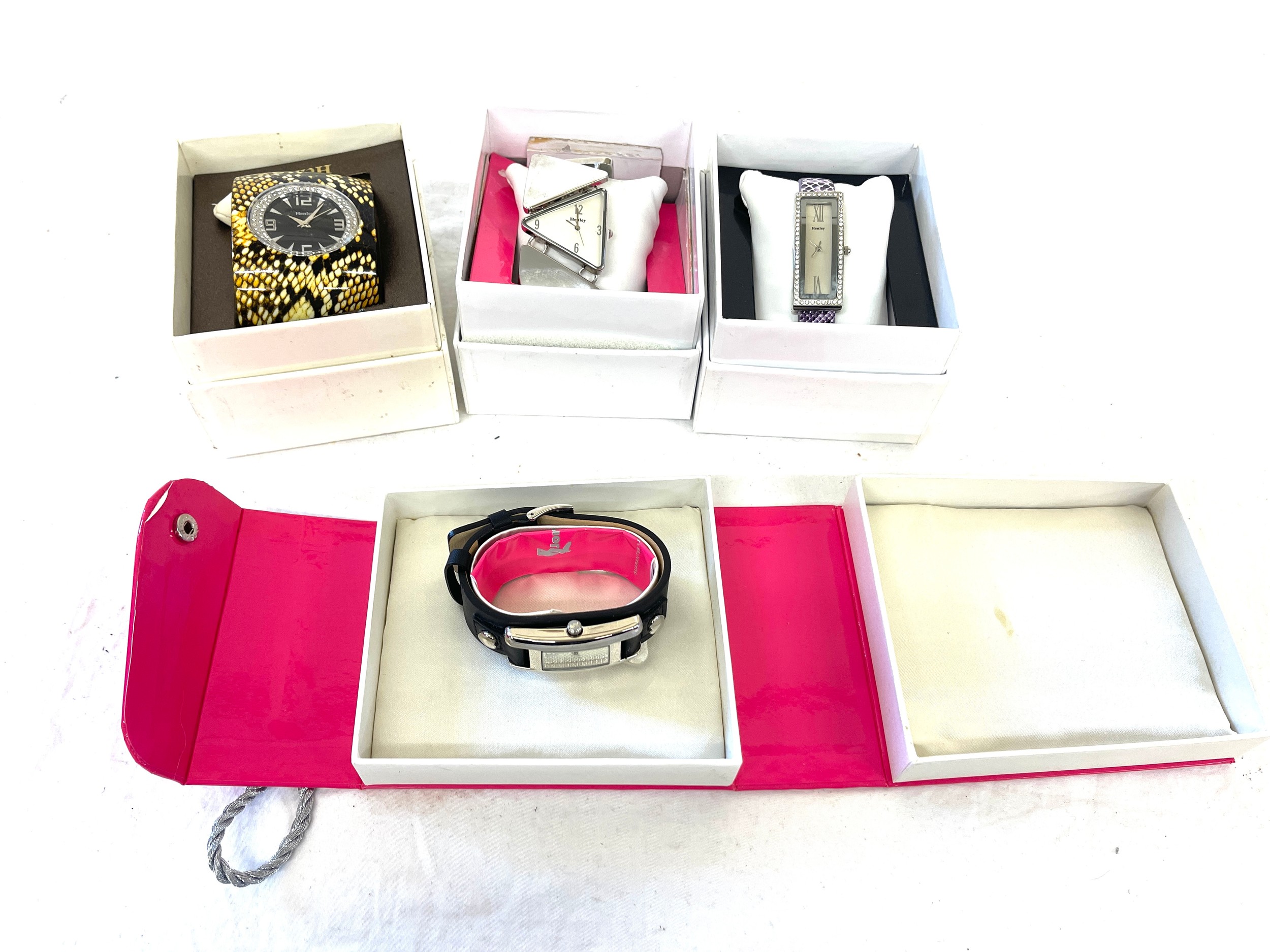 Selection of 4 boxed Henley and Jordan battery operated ladies watches, all in working order (new - Image 3 of 3