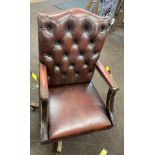 Vintage leather captains chair, good overall condition