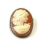 Vintage 9ct Gold framed cameo brooch weight 5.3g