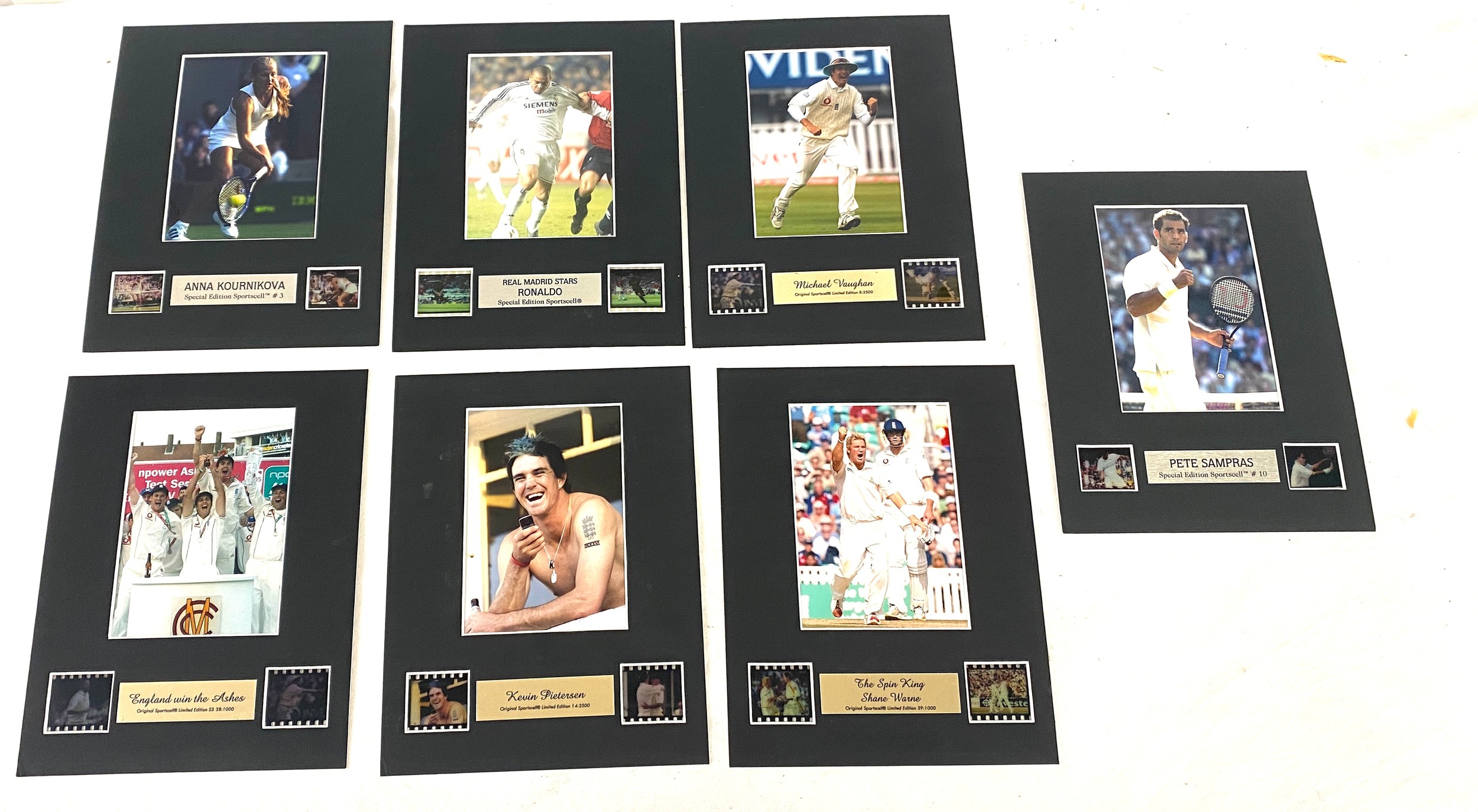 Selection of 7 special edition sportscell includes Anna Kournikova, Kevin Pietersen, England Win The