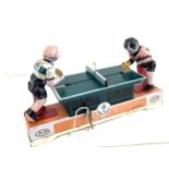 Vintage tin table tennis wind up toy, working order
