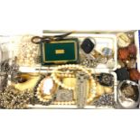Large selection of costume jewellery to include some silver