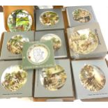 Large selection of 10 boxed Wedgewood collectors plates etc