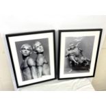 2 Framed mounted photos depicting 2 makes, approximate measurements: Height 20 inches, Width 17
