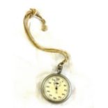 Silver plated stopwatch with marks to back