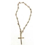 Silver necklace and cross pendant, hallmarked, approximate total weight 39.4g