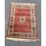Vintage prayer rug, approximate measurements: Length 48 inches, Width 30 inches