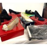 6 New boxed pairs of ladies shoes/ boots assorted styles and sizes