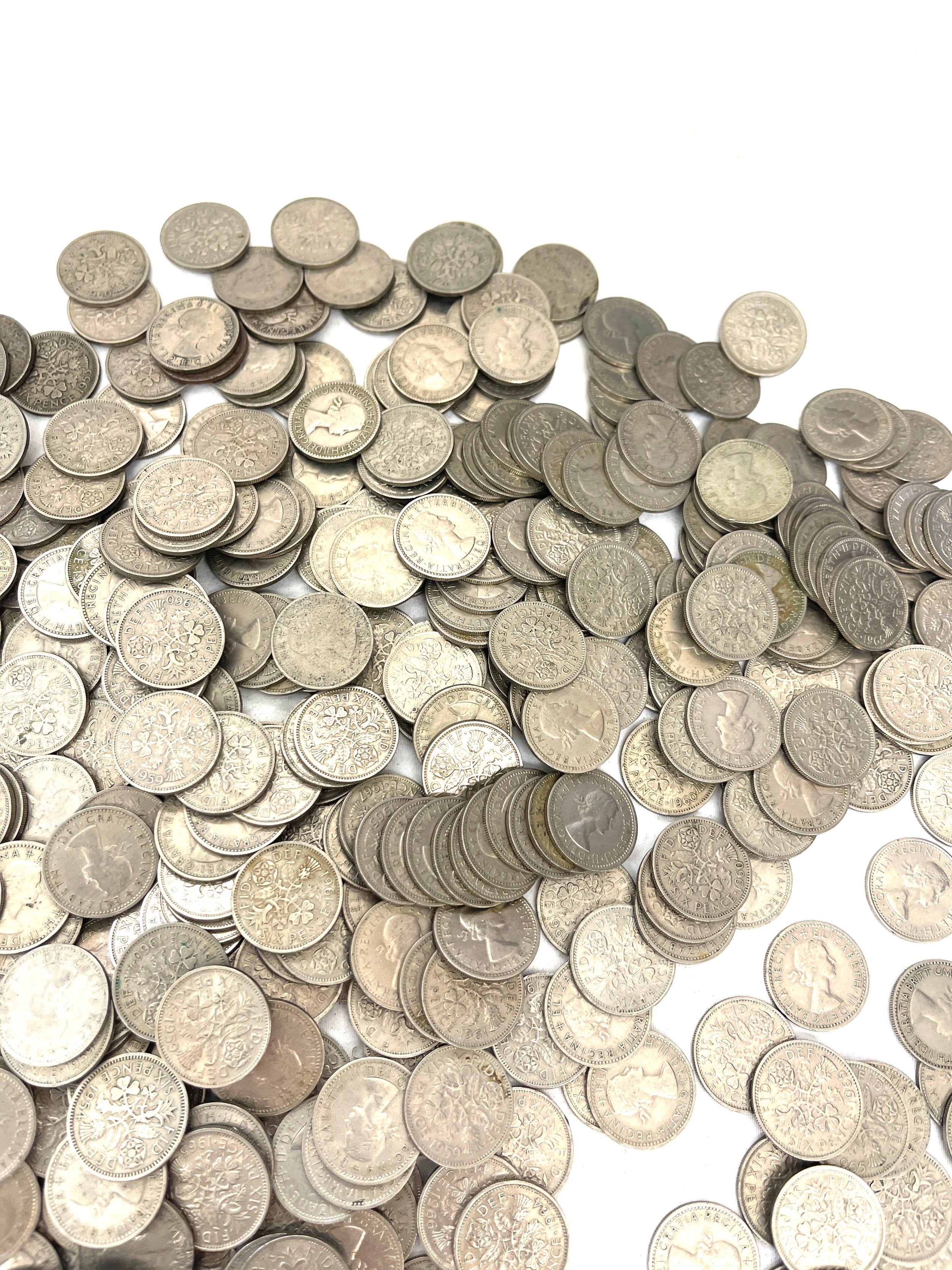 Large selection of Six pence pieces