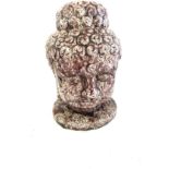 Glazed terracotta buddha measures approx 15" tall