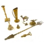 Selection of assorted brassware