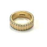 Chunky 9ct gents band, 2 tone, approximate weight 8.7g