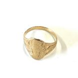 Vintage 9ct gold signet ring, approximate weight 2g