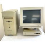 Macintosh performer 6400 over 200 computer tower, monitor, disk drive, leads etc